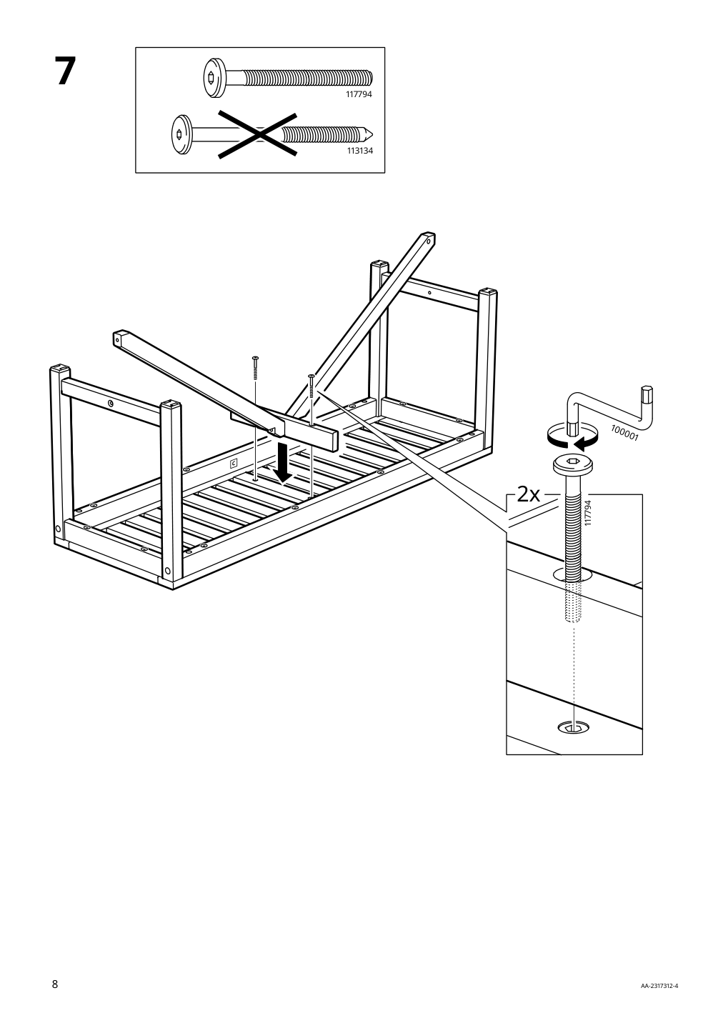 Assembly instructions for IKEA Naemmaroe bench outdoor light brown stained | Page 8 - IKEA NÄMMARÖ bench, outdoor 605.103.10