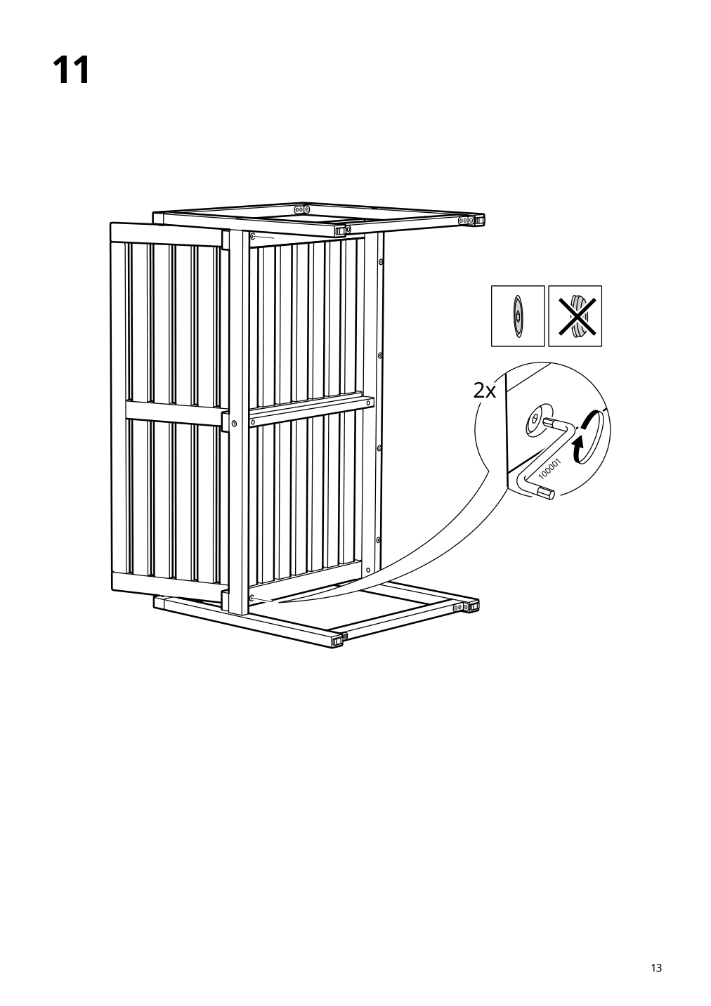 Assembly instructions for IKEA Naemmaroe bench with backrest outdoor light brown stained | Page 13 - IKEA NÄMMARÖ bench with backrest, outdoor 495.349.68