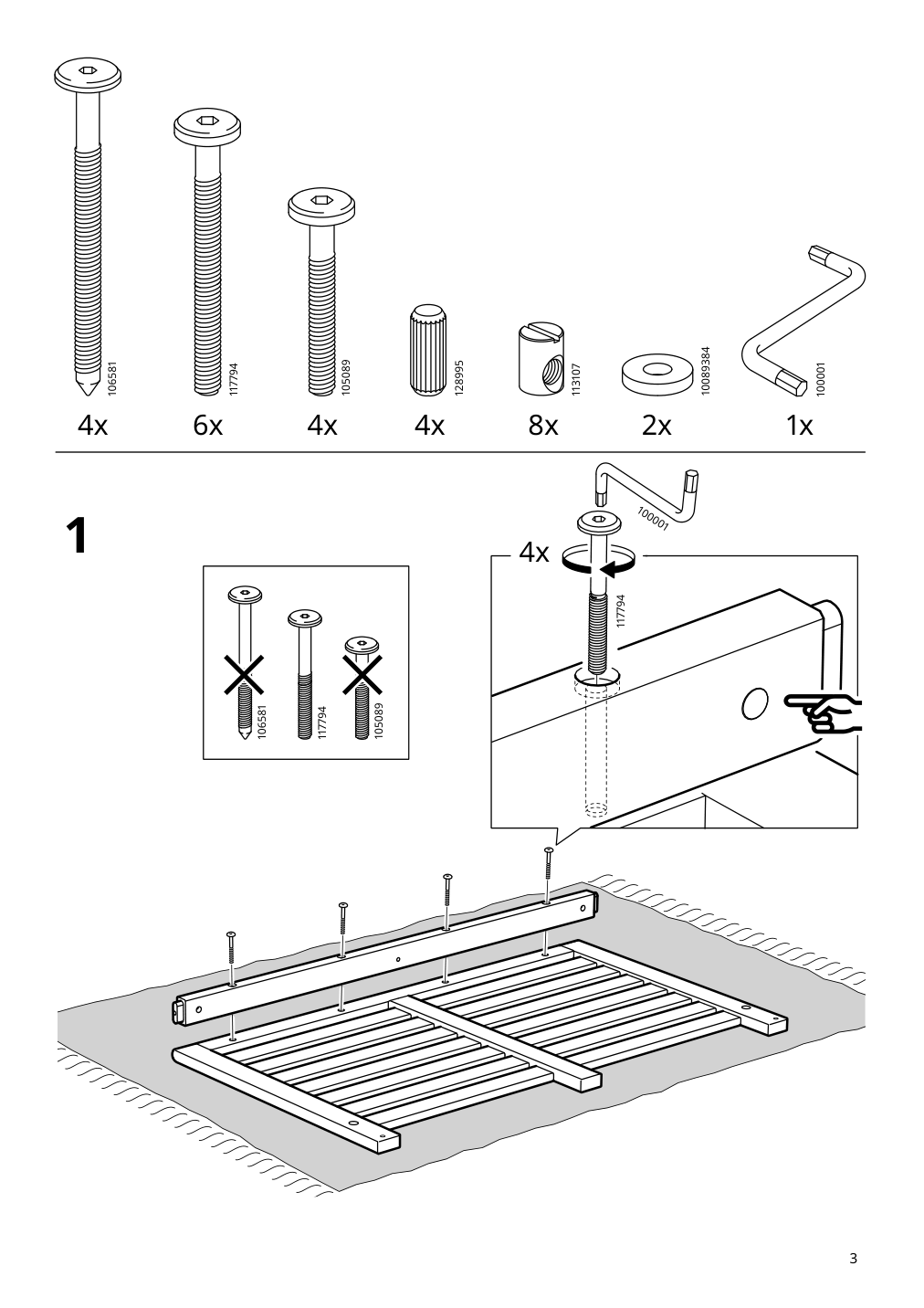 Assembly instructions for IKEA Naemmaroe bench with backrest outdoor light brown stained | Page 3 - IKEA NÄMMARÖ bench with backrest, outdoor 305.103.02