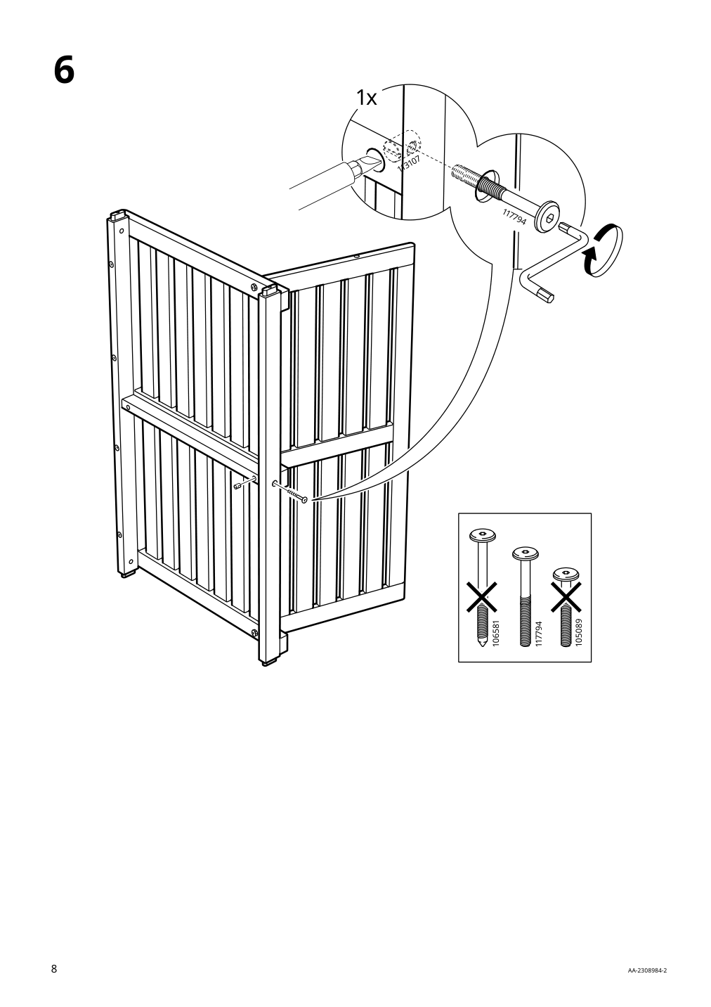 Assembly instructions for IKEA Naemmaroe bench with backrest outdoor light brown stained | Page 8 - IKEA NÄMMARÖ bench with backrest, outdoor 305.103.02