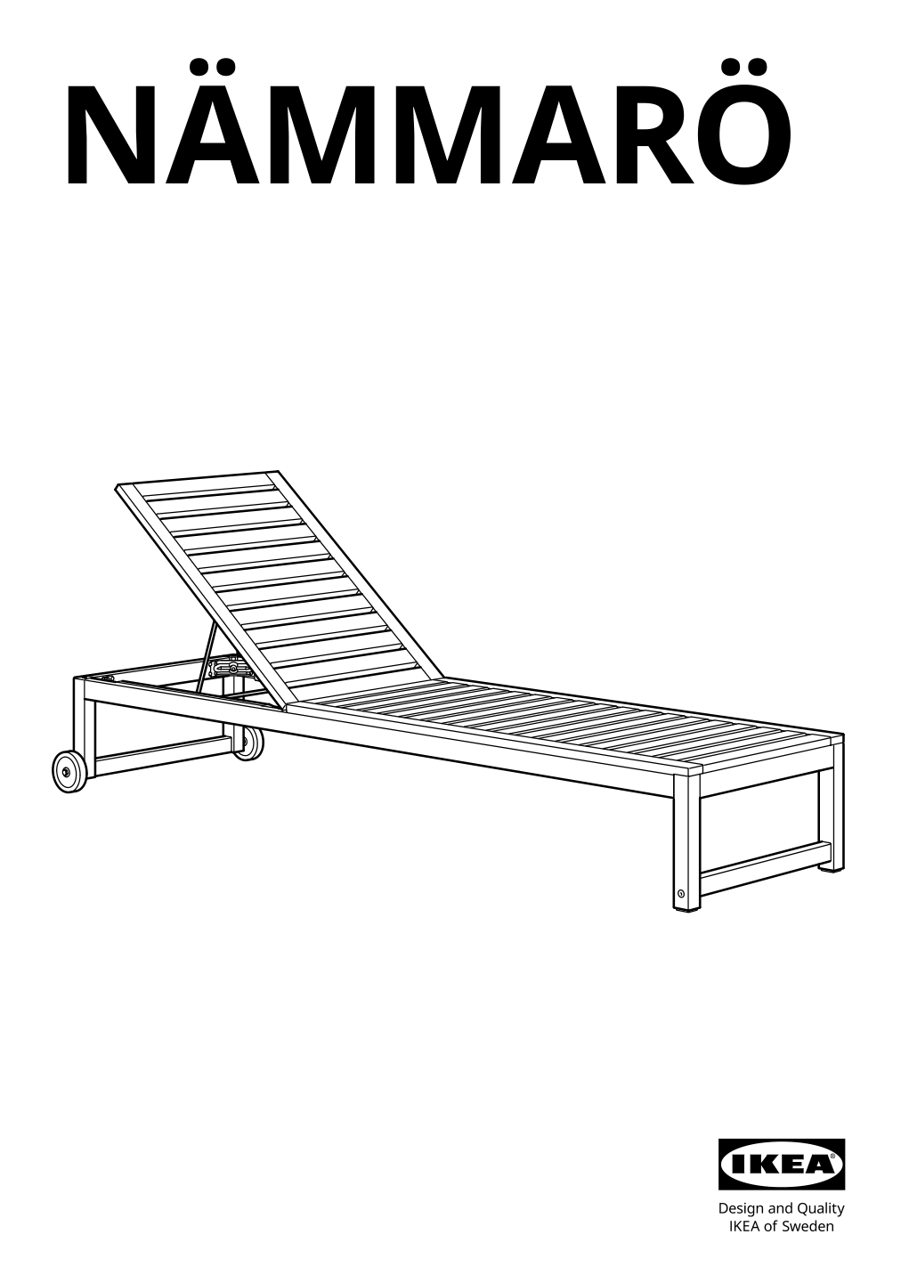 Assembly instructions for IKEA Naemmaroe chaise outdoor light brown stained | Page 1 - IKEA NÄMMARÖ chaise 305.033.54