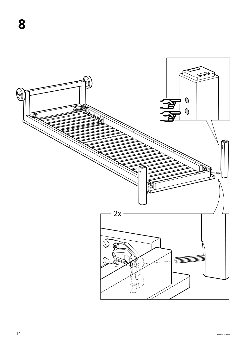 Assembly instructions for IKEA Naemmaroe chaise outdoor light brown stained | Page 10 - IKEA NÄMMARÖ chaise 305.033.54