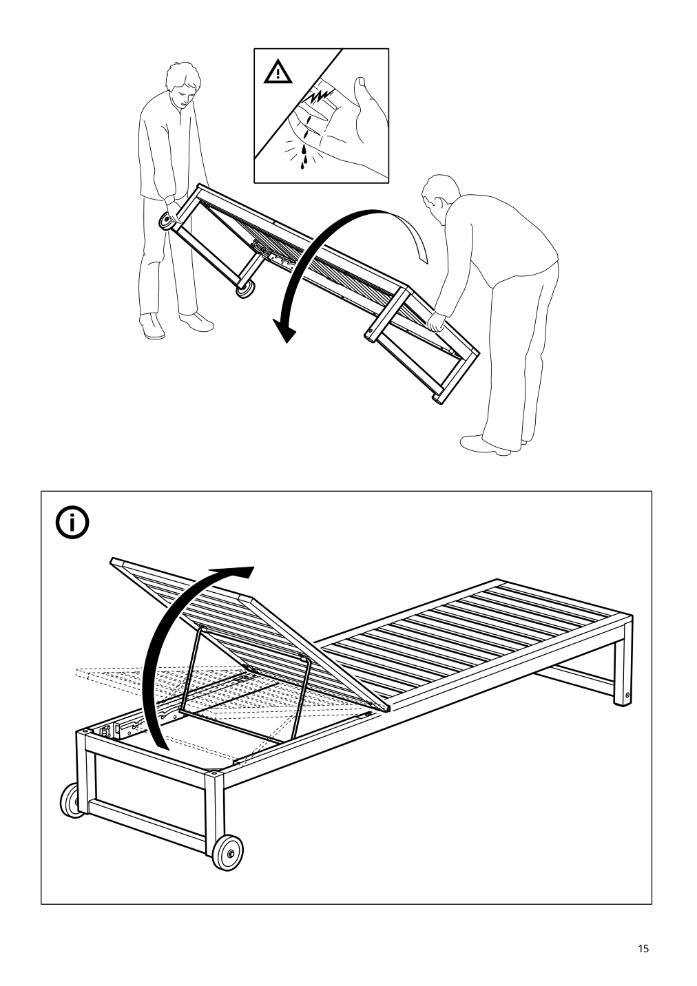 Assembly instructions for IKEA Naemmaroe chaise outdoor light brown stained | Page 15 - IKEA NÄMMARÖ chaise 305.033.54