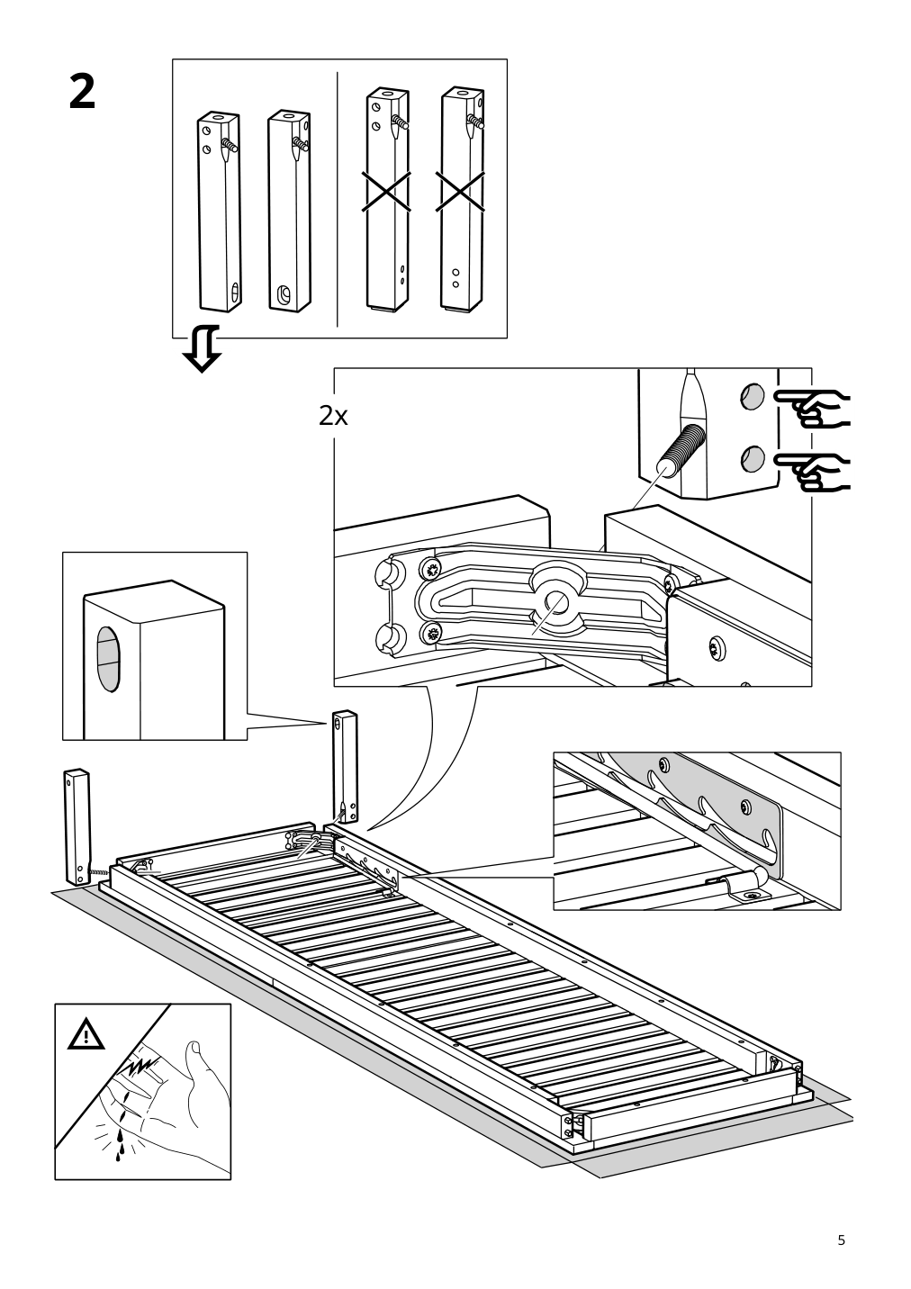 Assembly instructions for IKEA Naemmaroe chaise outdoor light brown stained | Page 5 - IKEA NÄMMARÖ chaise 594.912.23