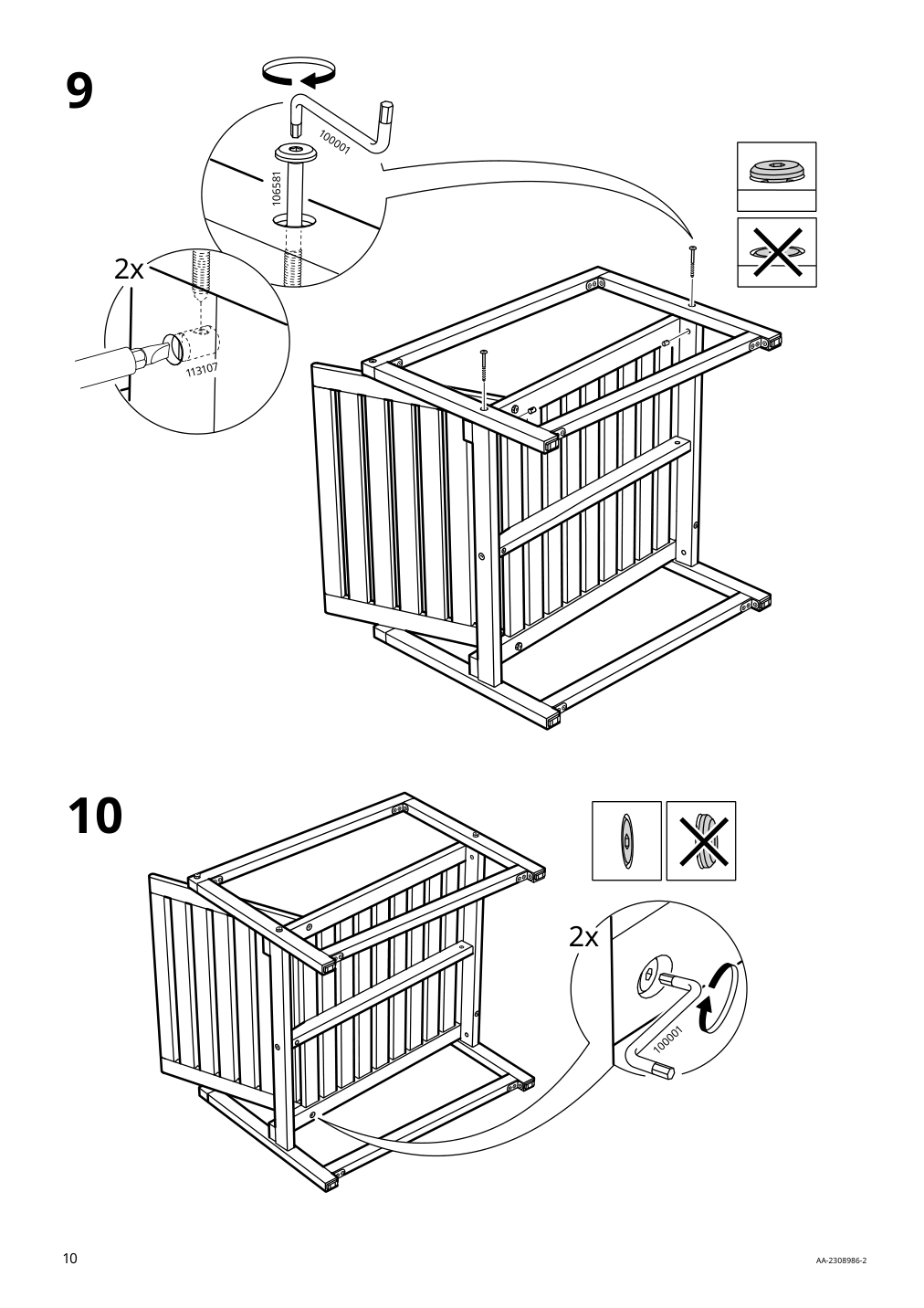 Assembly instructions for IKEA Naemmaroe lounge chair outdoor light brown stained | Page 10 - IKEA NÄMMARÖ lounge chair, outdoor 405.103.06