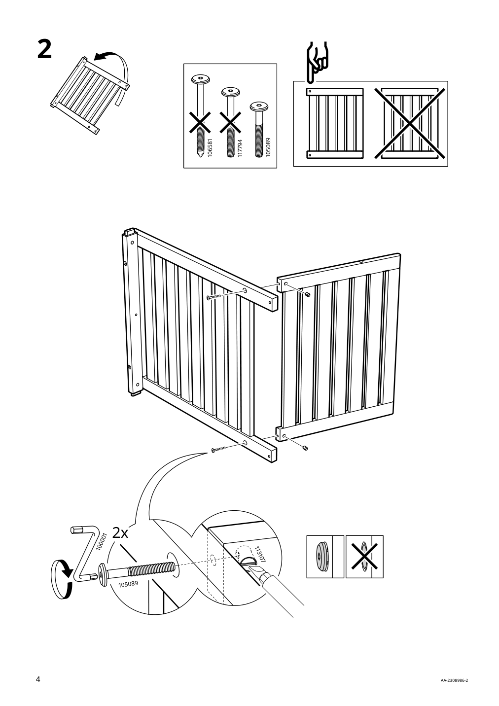 Assembly instructions for IKEA Naemmaroe lounge chair outdoor light brown stained | Page 4 - IKEA NÄMMARÖ lounge chair, outdoor 405.103.06