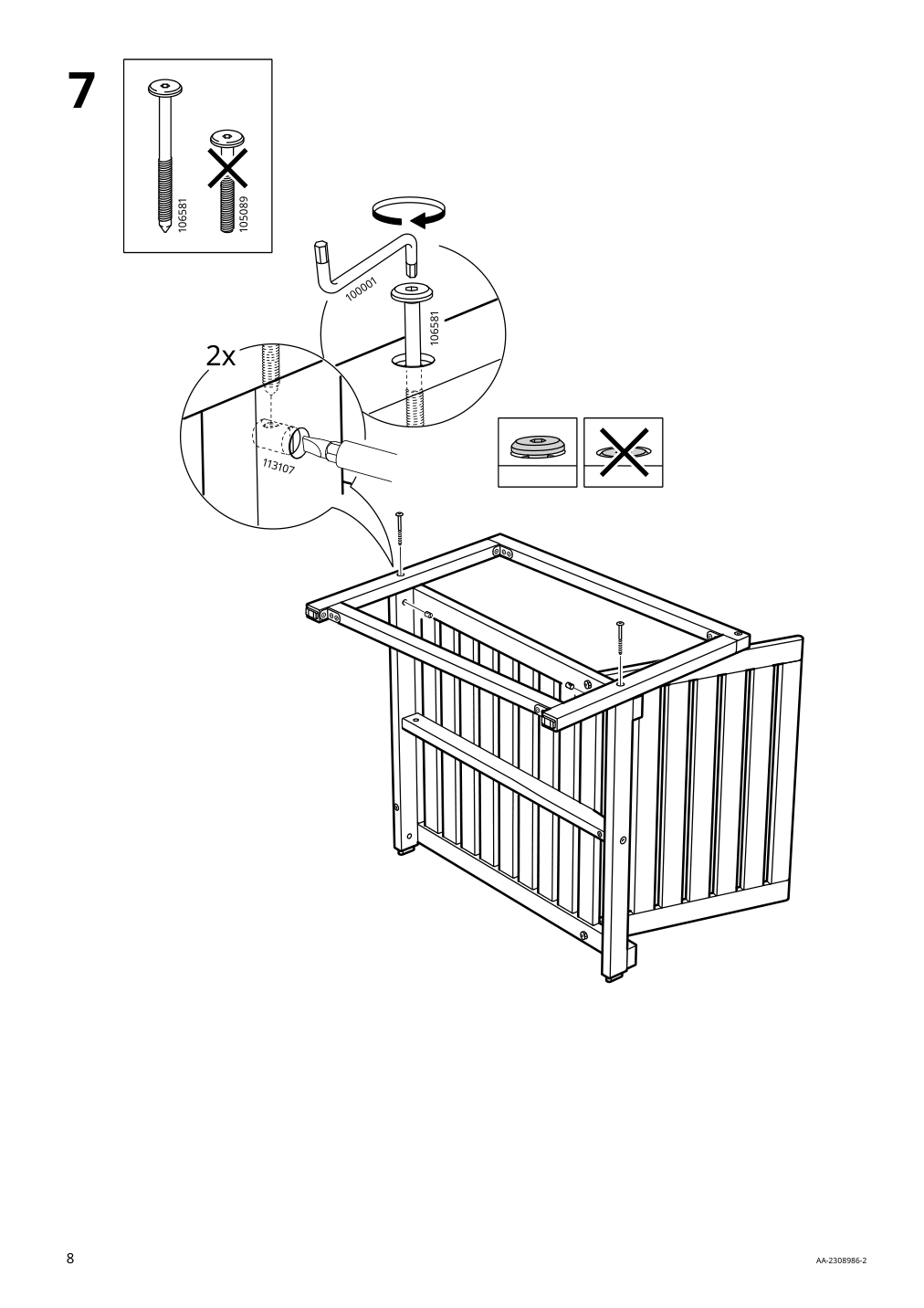 Assembly instructions for IKEA Naemmaroe lounge chair outdoor light brown stained | Page 8 - IKEA NÄMMARÖ lounge chair, outdoor 405.103.06