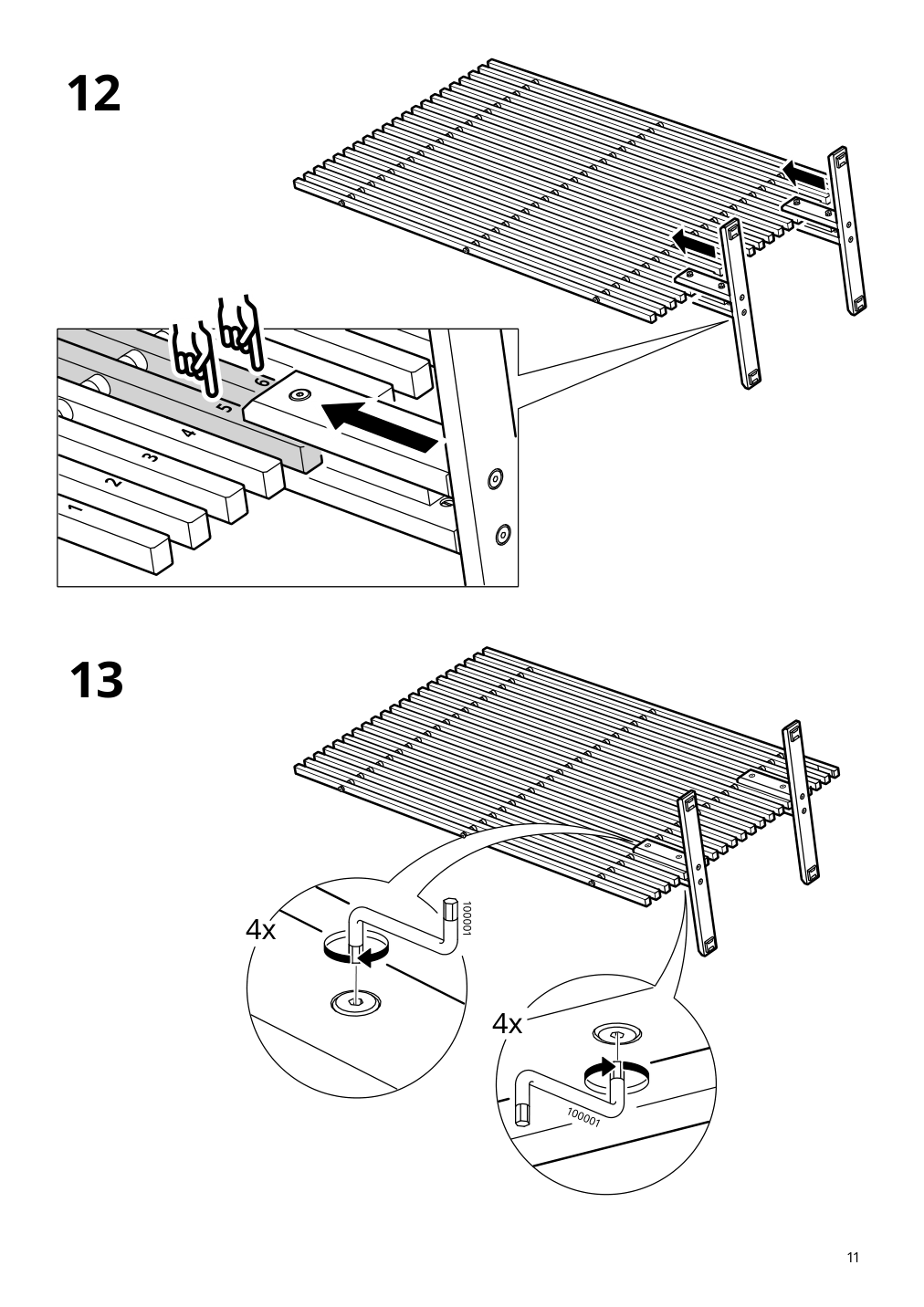 Assembly instructions for IKEA Naemmaroe privacy screen light brown stained indoor outdoor | Page 11 - IKEA NÄMMARÖ privacy screen 205.327.43