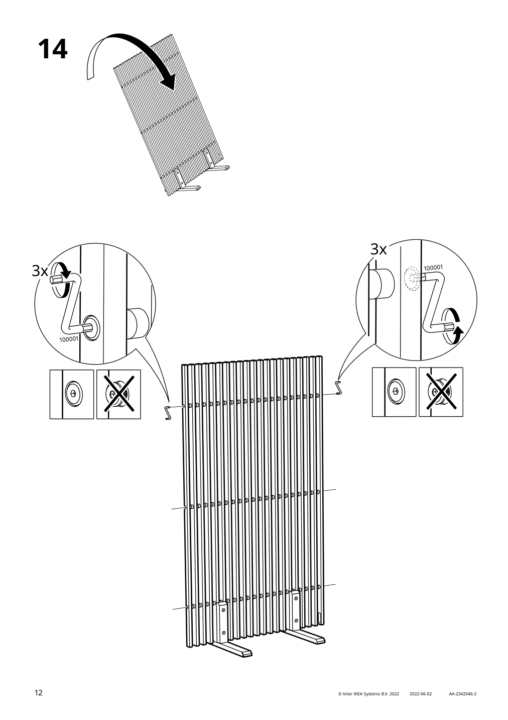 Assembly instructions for IKEA Naemmaroe privacy screen light brown stained indoor outdoor | Page 12 - IKEA NÄMMARÖ privacy screen 205.327.43