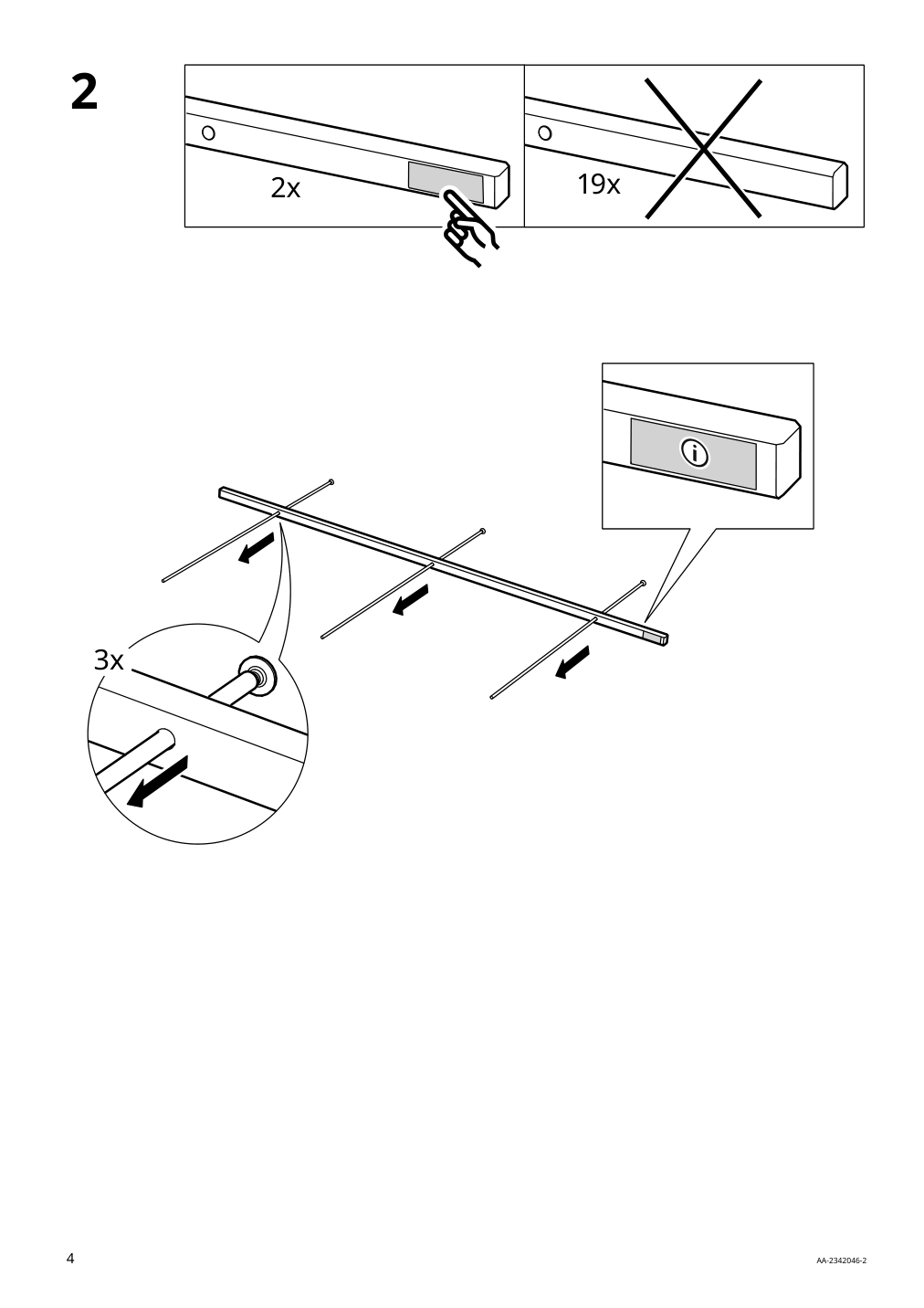 Assembly instructions for IKEA Naemmaroe privacy screen light brown stained indoor outdoor | Page 4 - IKEA NÄMMARÖ privacy screen 205.327.43