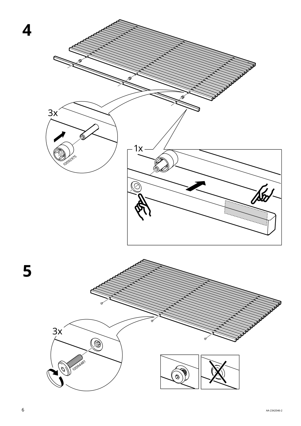 Assembly instructions for IKEA Naemmaroe privacy screen light brown stained indoor outdoor | Page 6 - IKEA NÄMMARÖ privacy screen 205.327.43