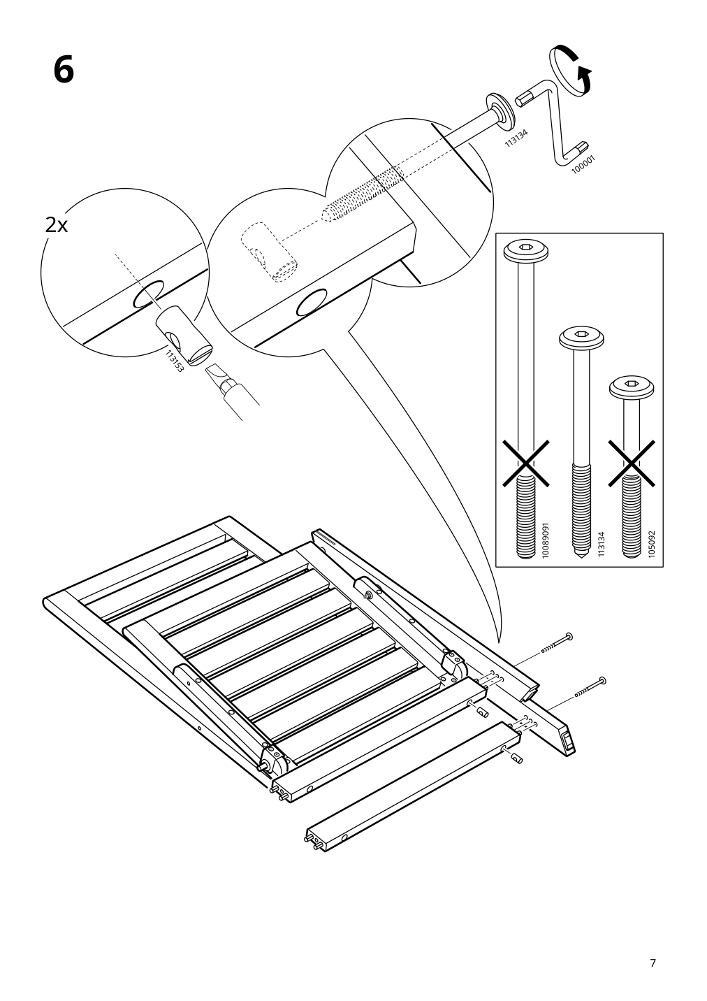 Assembly instructions for IKEA Naemmaroe reclining chair outdoor foldable light brown stained | Page 7 - IKEA NÄMMARÖ reclining chair, outdoor 505.103.01