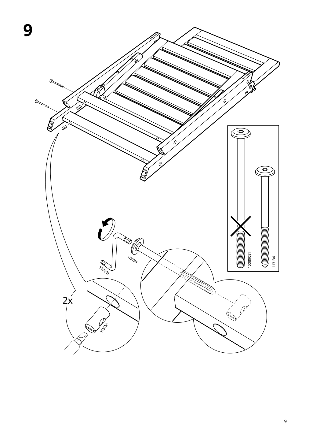 Assembly instructions for IKEA Naemmaroe reclining chair outdoor foldable light brown stained | Page 9 - IKEA NÄMMARÖ table + 6 reclining chairs, outdoor 295.445.48