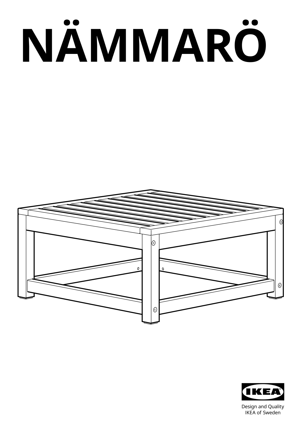 Assembly instructions for IKEA Naemmaroe seat sec for modular sofa outdoor light brown stained | Page 1 - IKEA NÄMMARÖ 4-seat conversation set, outdoor 095.054.06