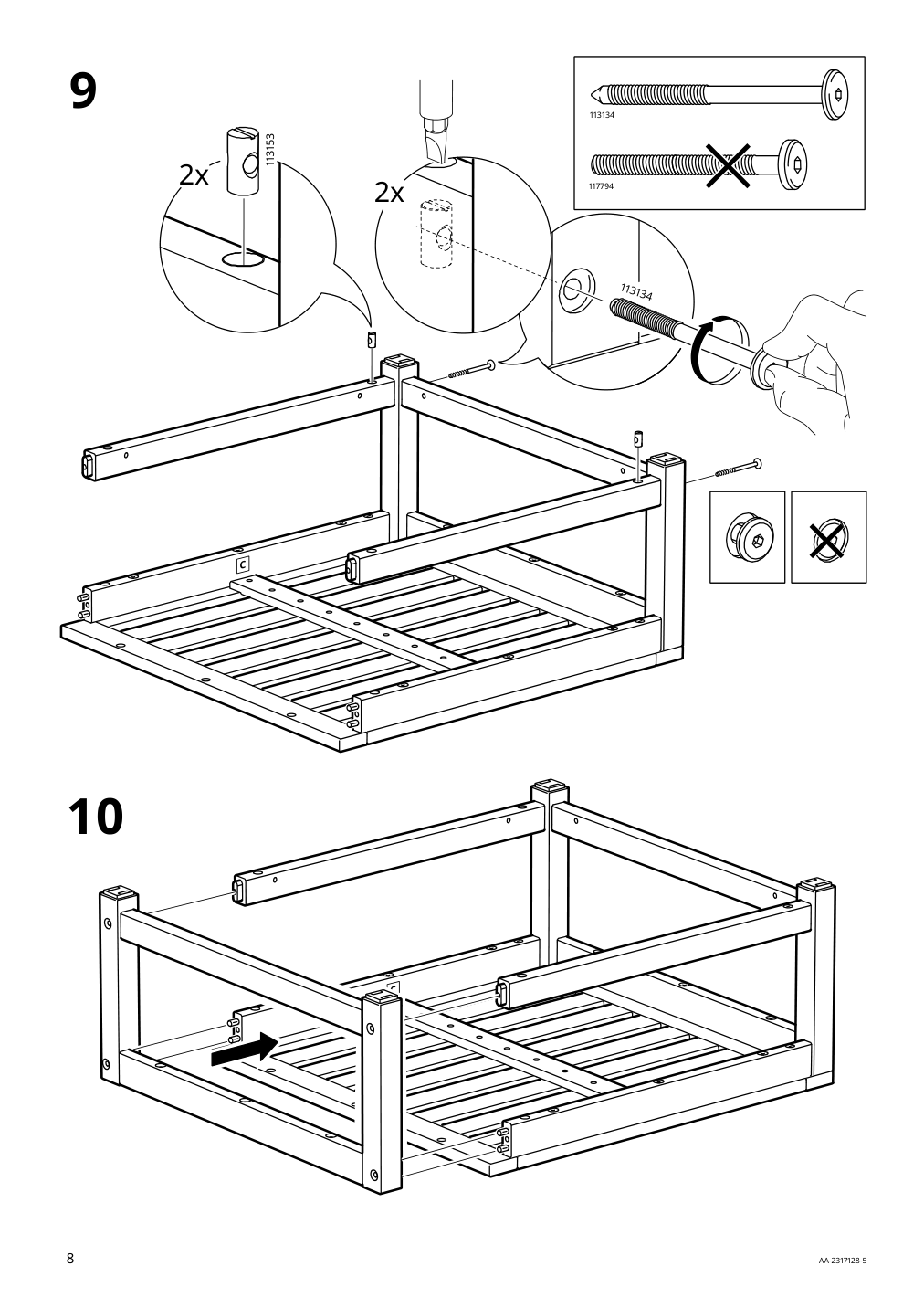 Assembly instructions for IKEA Naemmaroe seat sec for modular sofa outdoor light brown stained | Page 8 - IKEA NÄMMARÖ 3-seat modular sofa, outdoor 595.261.52