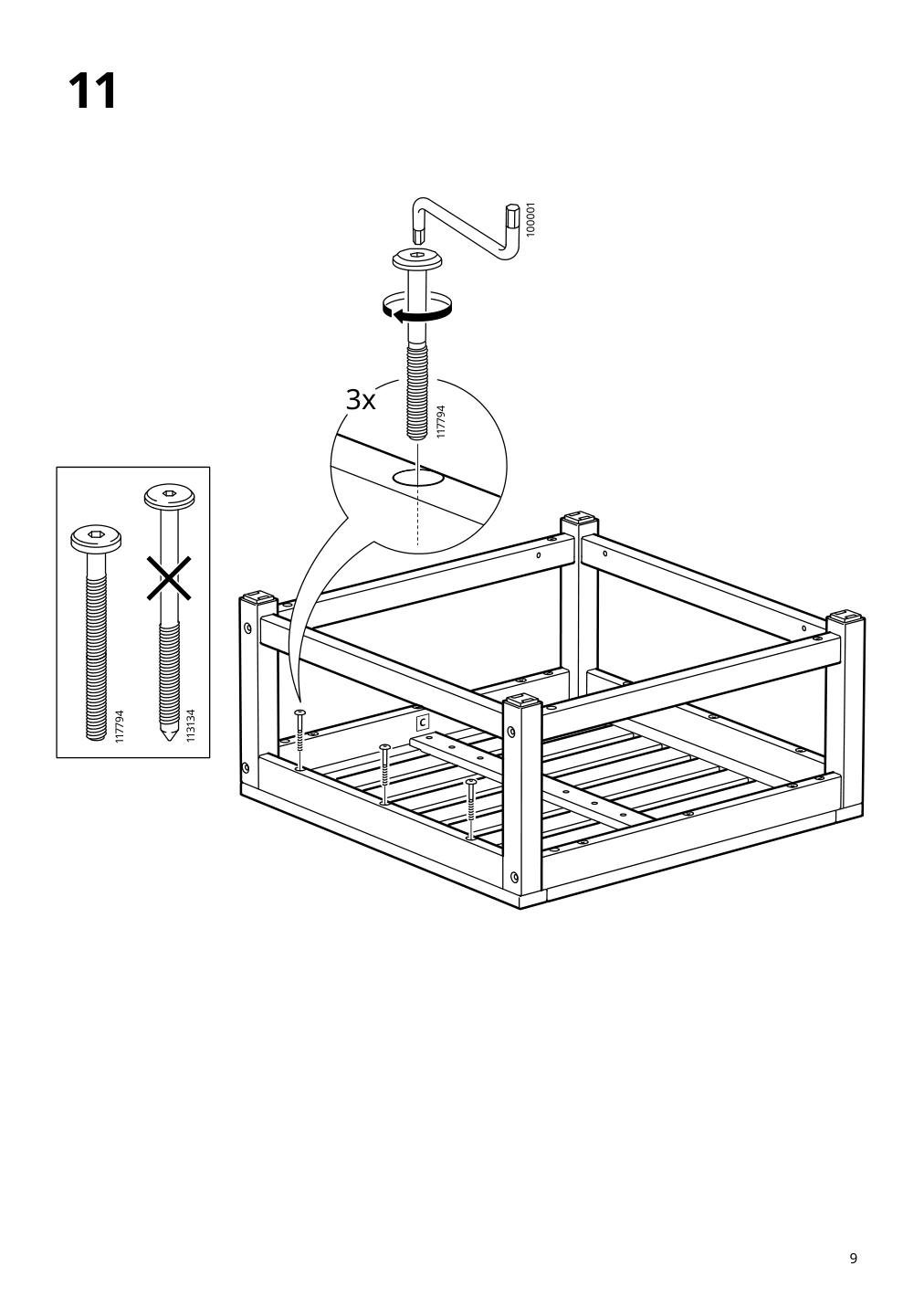 Assembly instructions for IKEA Naemmaroe seat sec for modular sofa outdoor light brown stained | Page 9 - IKEA NÄMMARÖ modular corner sofa, 3-seat 495.261.57