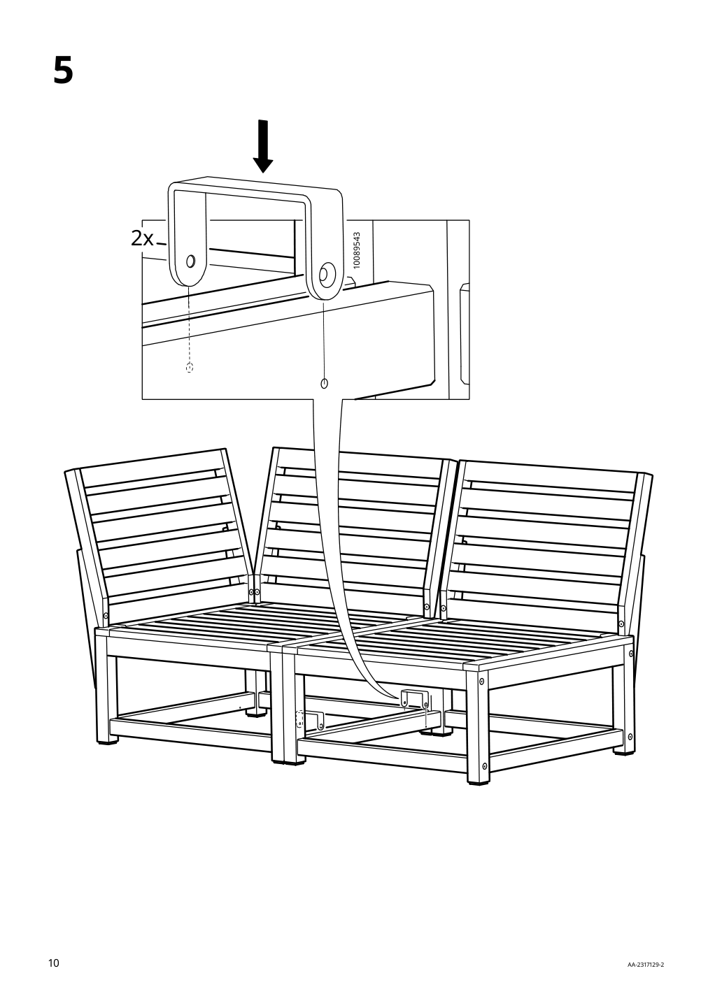 Assembly instructions for IKEA Naemmaroe seat sec for modular sofa outdoor light brown stained | Page 10 - IKEA NÄMMARÖ 3-seat modular sofa, outdoor 394.911.96