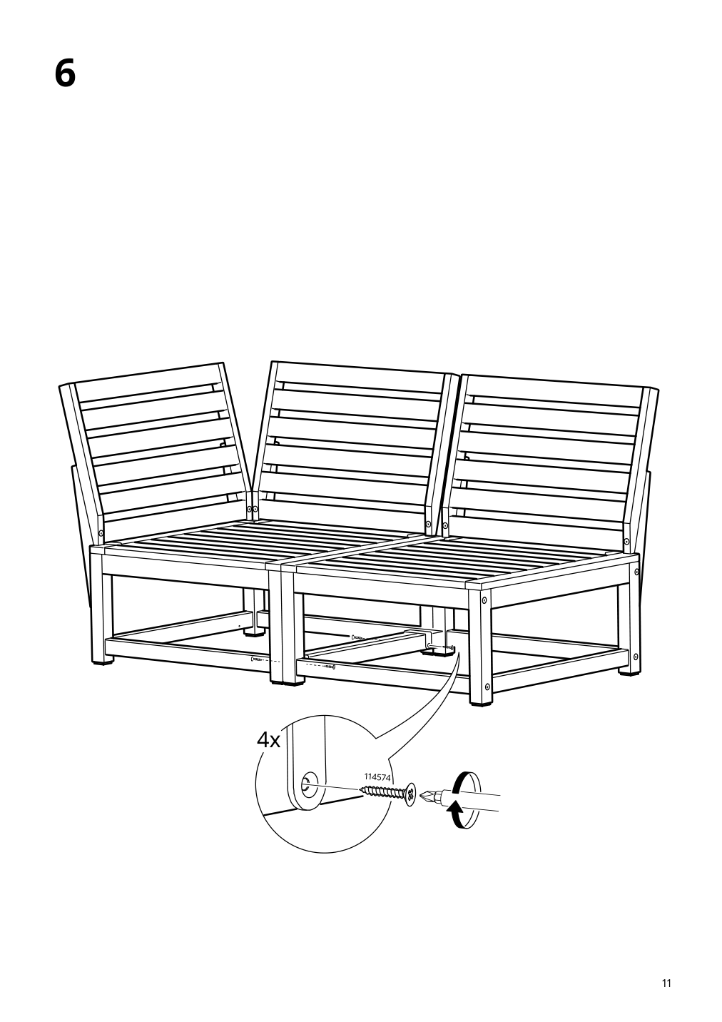 Assembly instructions for IKEA Naemmaroe seat sec for modular sofa outdoor light brown stained | Page 11 - IKEA NÄMMARÖ 3-seat modular sofa, outdoor 395.338.94