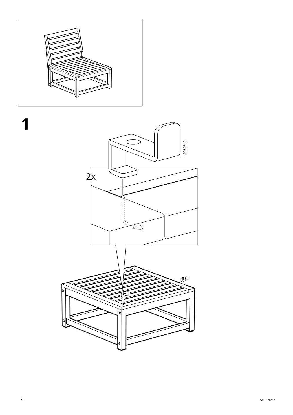 Assembly instructions for IKEA Naemmaroe seat sec for modular sofa outdoor light brown stained | Page 4 - IKEA NÄMMARÖ 4-seat conversation set, outdoor 695.054.13