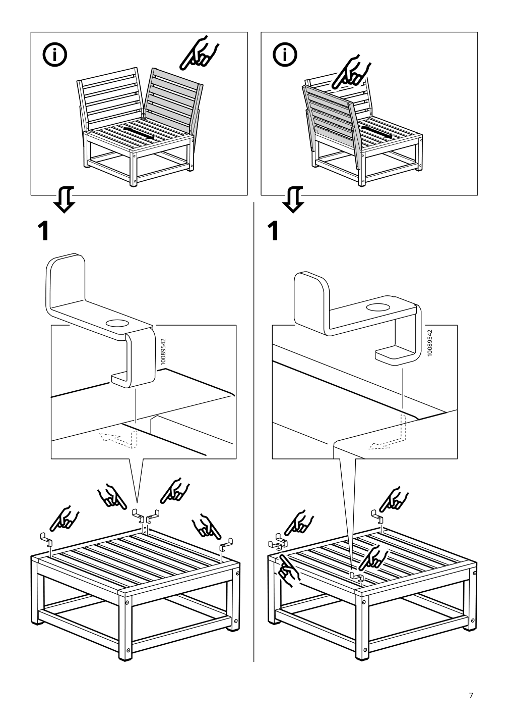 Assembly instructions for IKEA Naemmaroe seat sec for modular sofa outdoor light brown stained | Page 7 - IKEA NÄMMARÖ modular corner sofa, 3-seat 495.261.57