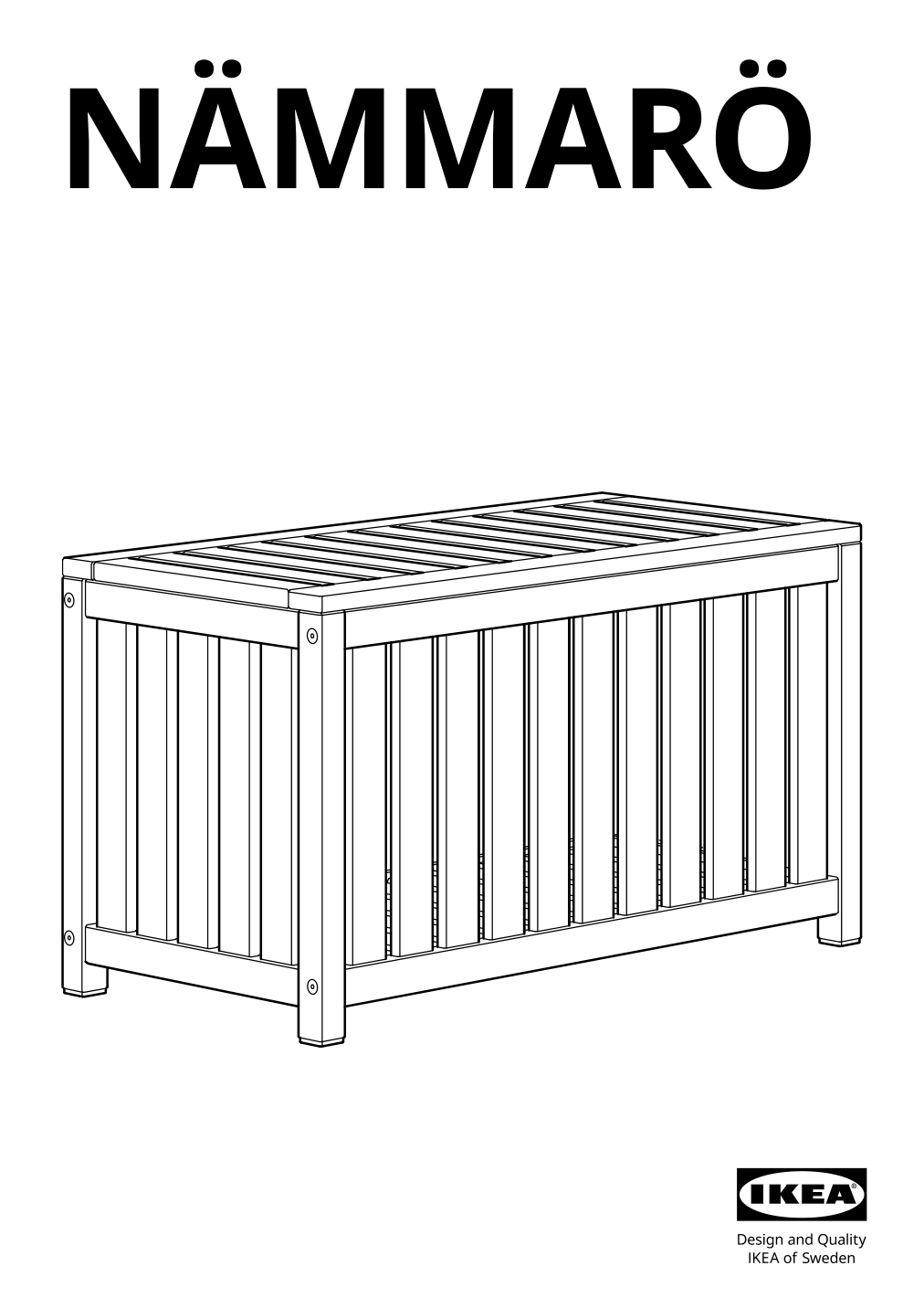 Assembly instructions for IKEA Naemmaroe storage box light brown stained indoor outdoor | Page 1 - IKEA NÄMMARÖ storage box 405.327.42