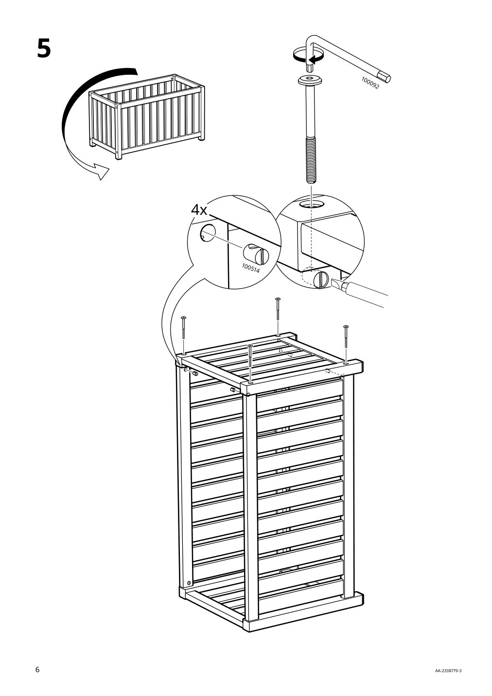 Assembly instructions for IKEA Naemmaroe storage box light brown stained indoor outdoor | Page 6 - IKEA NÄMMARÖ storage box 405.327.42