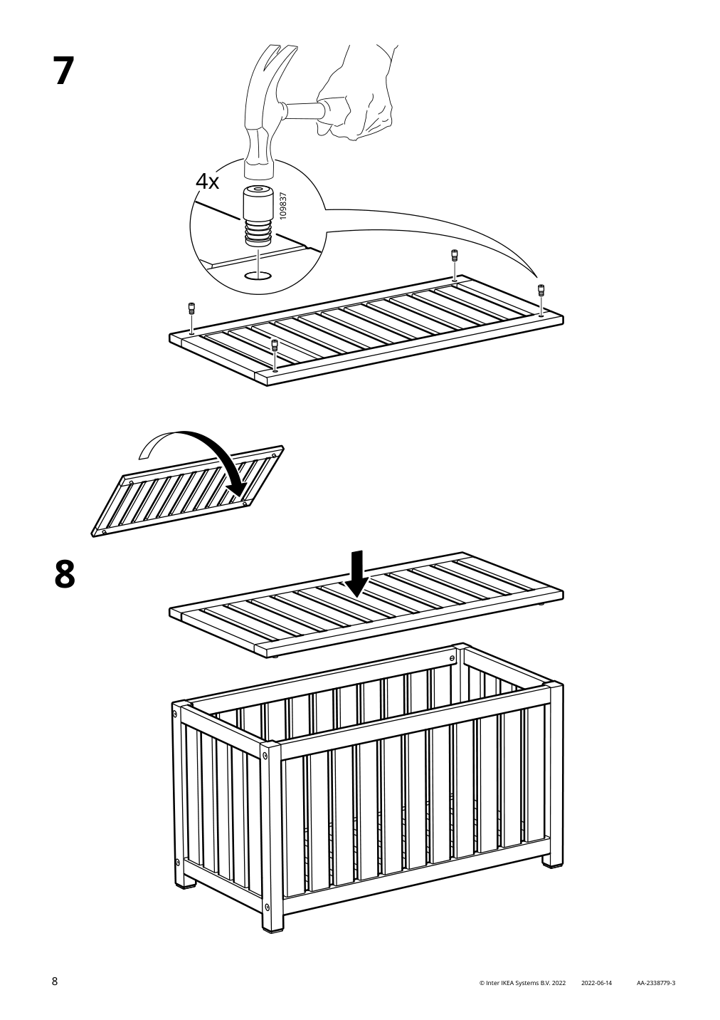 Assembly instructions for IKEA Naemmaroe storage box light brown stained indoor outdoor | Page 8 - IKEA NÄMMARÖ storage box 405.327.42