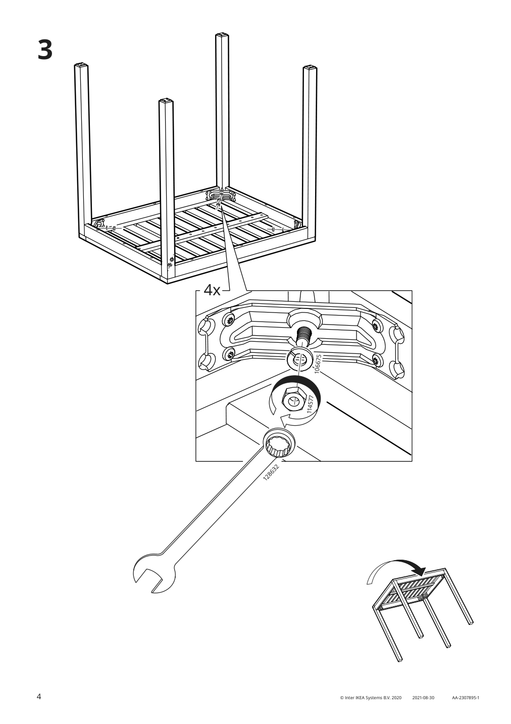 Assembly instructions for IKEA Naemmaroe table outdoor light brown stained | Page 4 - IKEA NÄMMARÖ / ENSHOLM table and 2 chairs 595.447.40