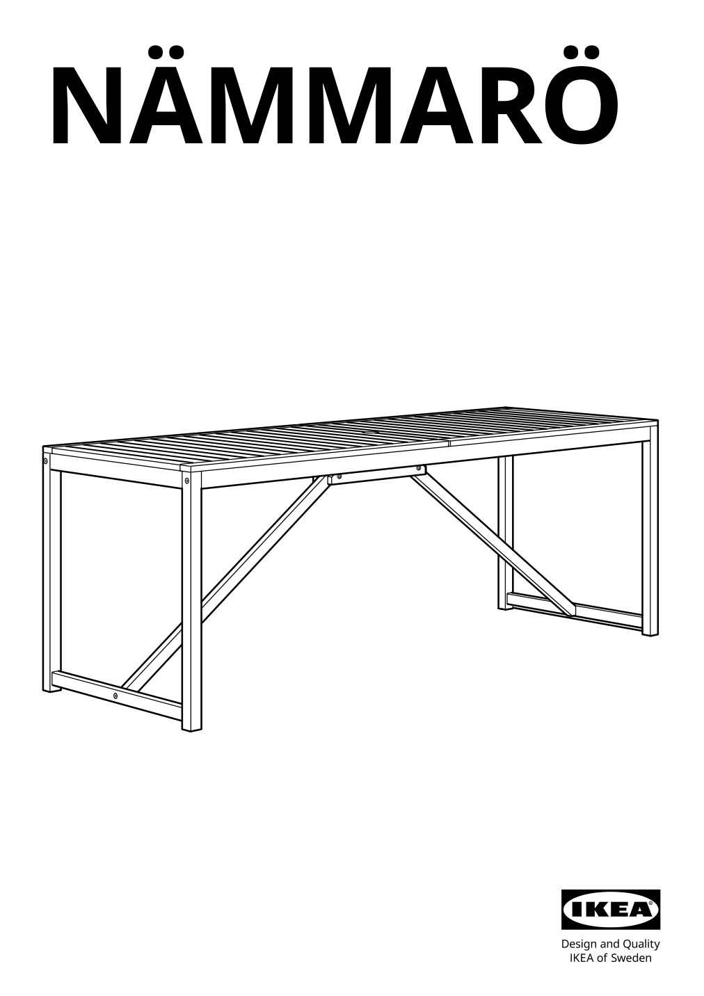 Assembly instructions for IKEA Naemmaroe table outdoor light brown stained | Page 1 - IKEA NÄMMARÖ table + 6 reclining chairs, outdoor 295.445.48