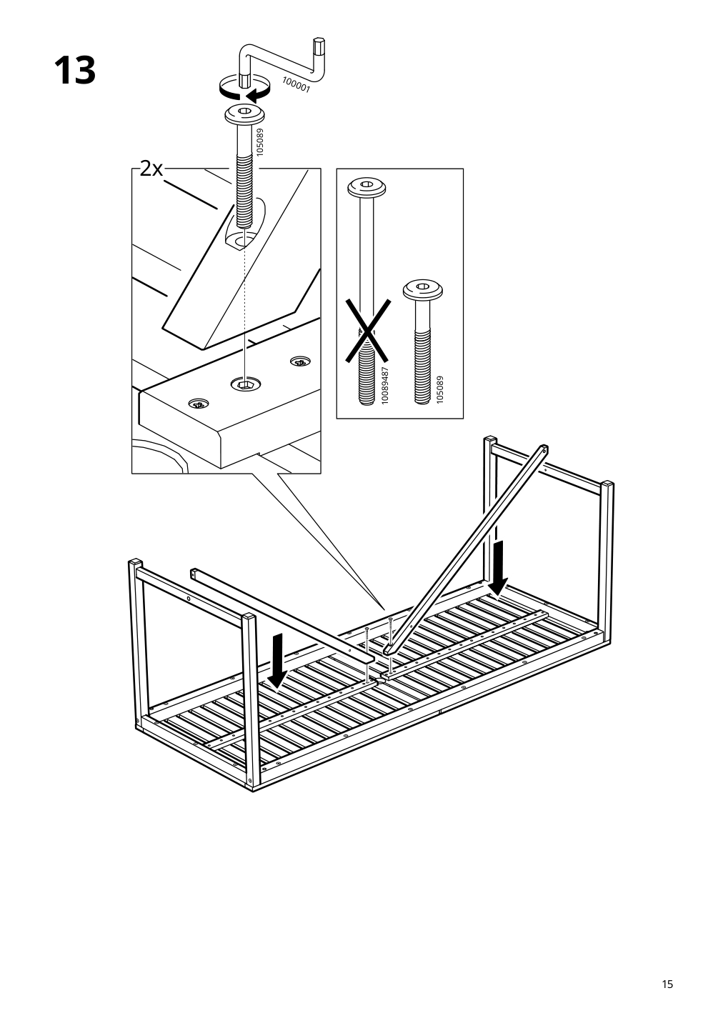 Assembly instructions for IKEA Naemmaroe table outdoor light brown stained | Page 15 - IKEA NÄMMARÖ table + 6 reclining chairs, outdoor 395.338.70