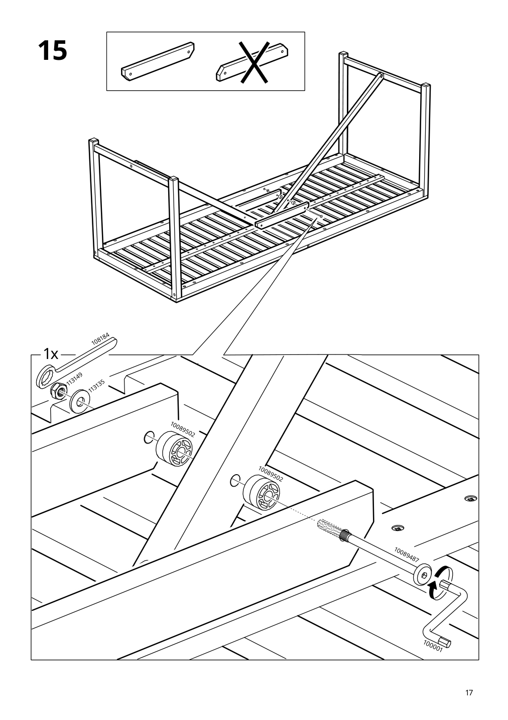 Assembly instructions for IKEA Naemmaroe table outdoor light brown stained | Page 17 - IKEA NÄMMARÖ / HELGEÖ table with decorating rod 795.357.54