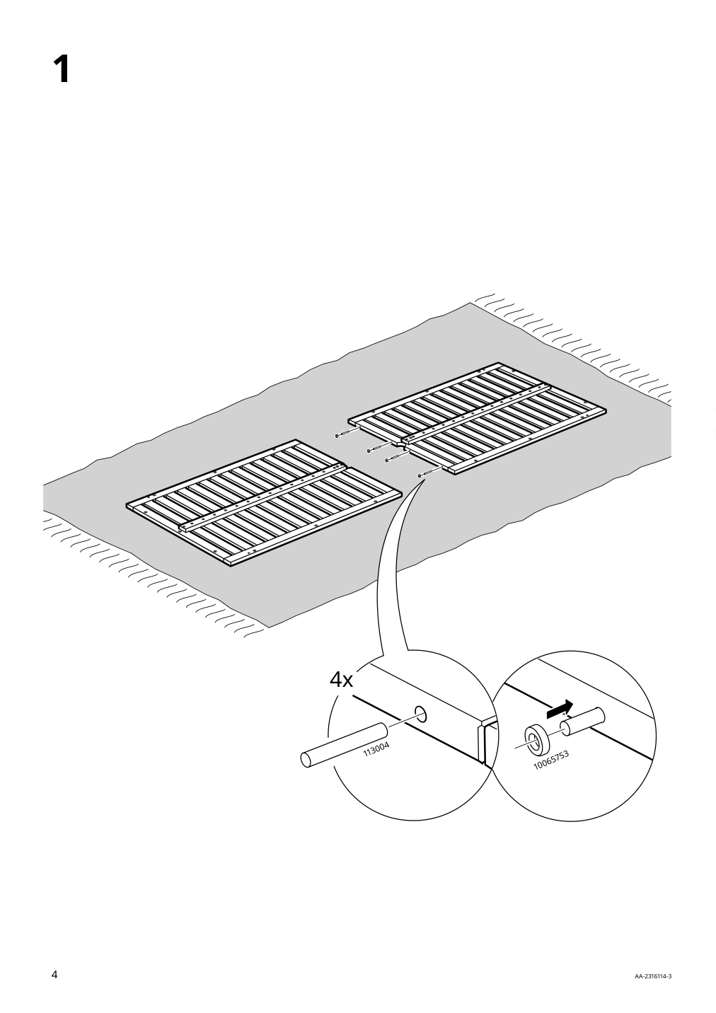 Assembly instructions for IKEA Naemmaroe table outdoor light brown stained | Page 4 - IKEA NÄMMARÖ table + 6 reclining chairs, outdoor 395.338.70