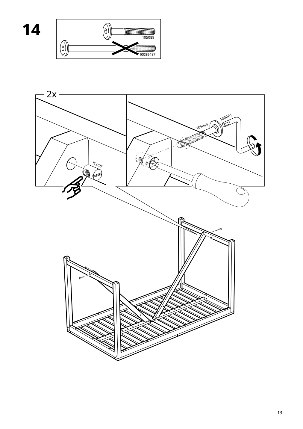 Assembly instructions for IKEA Naemmaroe table outdoor light brown stained | Page 13 - IKEA NÄMMARÖ / VÄSMAN table and 4 armchairs, outdoor 495.447.45