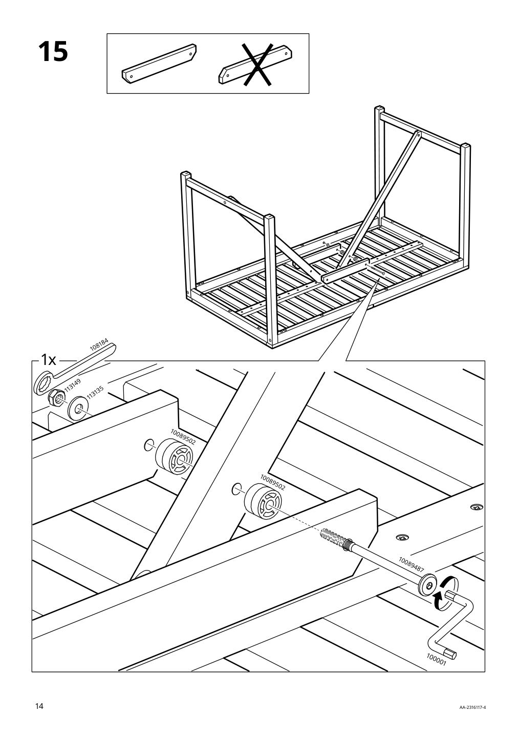 Assembly instructions for IKEA Naemmaroe table outdoor light brown stained | Page 14 - IKEA NÄMMARÖ table + 4 reclining chairs, outdoor 494.912.09