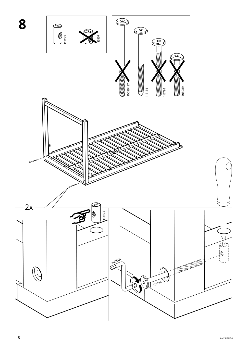 Assembly instructions for IKEA Naemmaroe table outdoor light brown stained | Page 8 - IKEA NÄMMARÖ table, 2 chairs and bench, outdoor 395.443.74