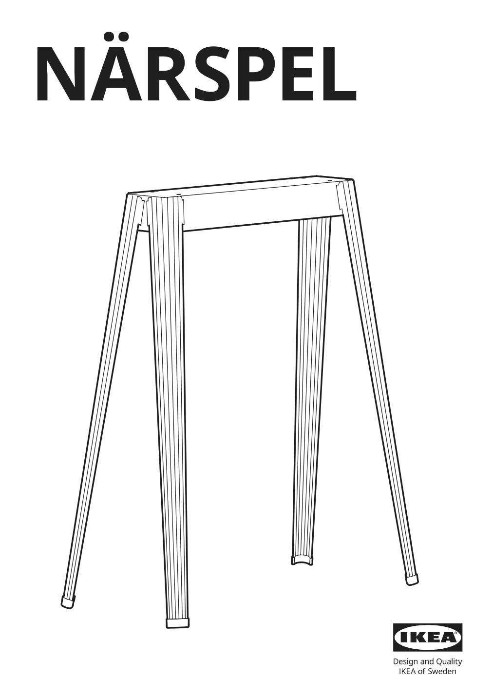 Assembly instructions for IKEA Naerspel trestle dark gray metal | Page 1 - IKEA MITTCIRKEL / NÄRSPEL desk 095.087.49