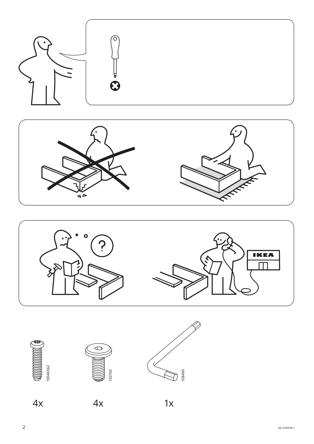 Assembly instructions for IKEA Naerspel trestle dark gray metal | Page 2 - IKEA MITTCIRKEL / NÄRSPEL desk 095.087.49