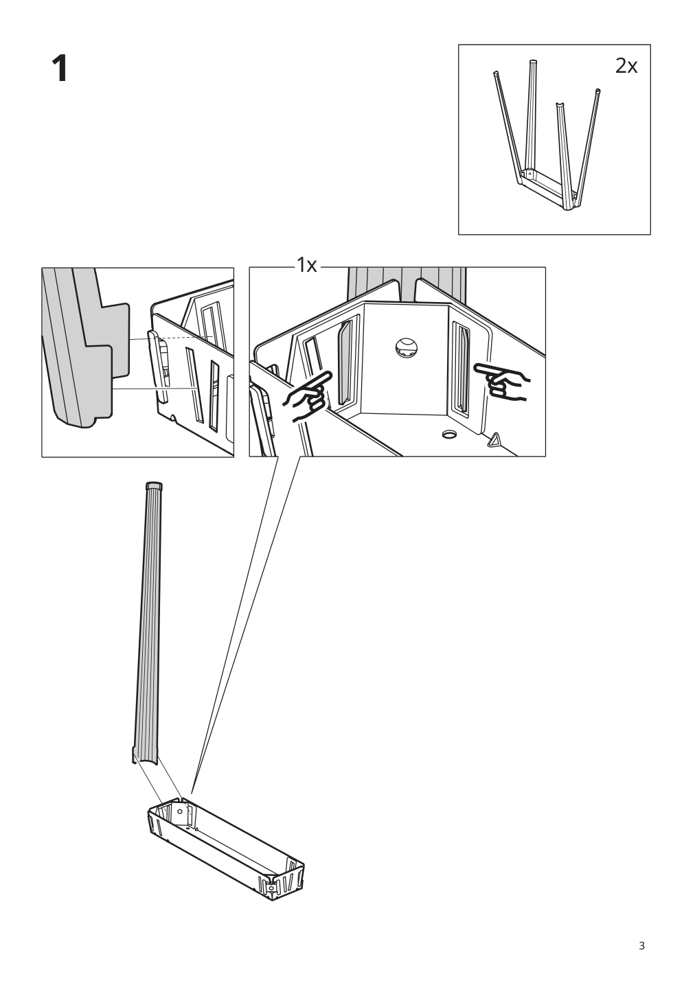 Assembly instructions for IKEA Naerspel trestle dark gray metal | Page 3 - IKEA MITTCIRKEL / NÄRSPEL desk 095.087.49