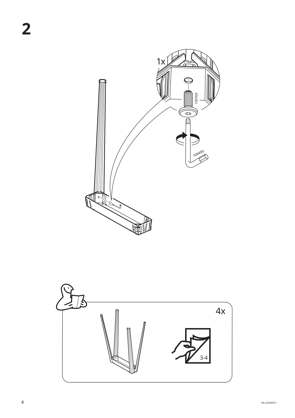 Assembly instructions for IKEA Naerspel trestle dark gray metal | Page 4 - IKEA MITTCIRKEL / NÄRSPEL desk 095.087.49