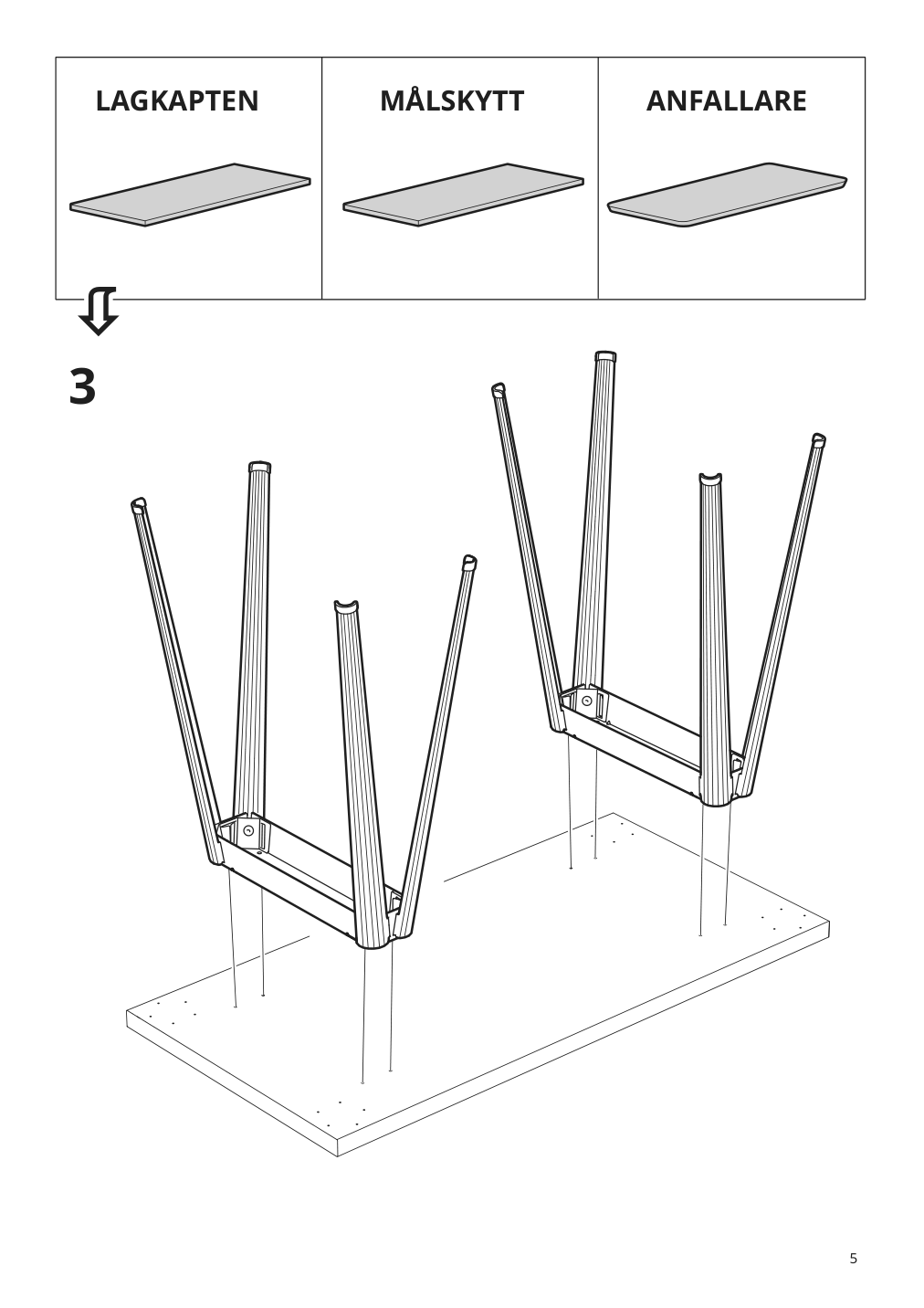 Assembly instructions for IKEA Naerspel trestle dark gray metal | Page 5 - IKEA MITTCIRKEL / NÄRSPEL desk 095.087.49