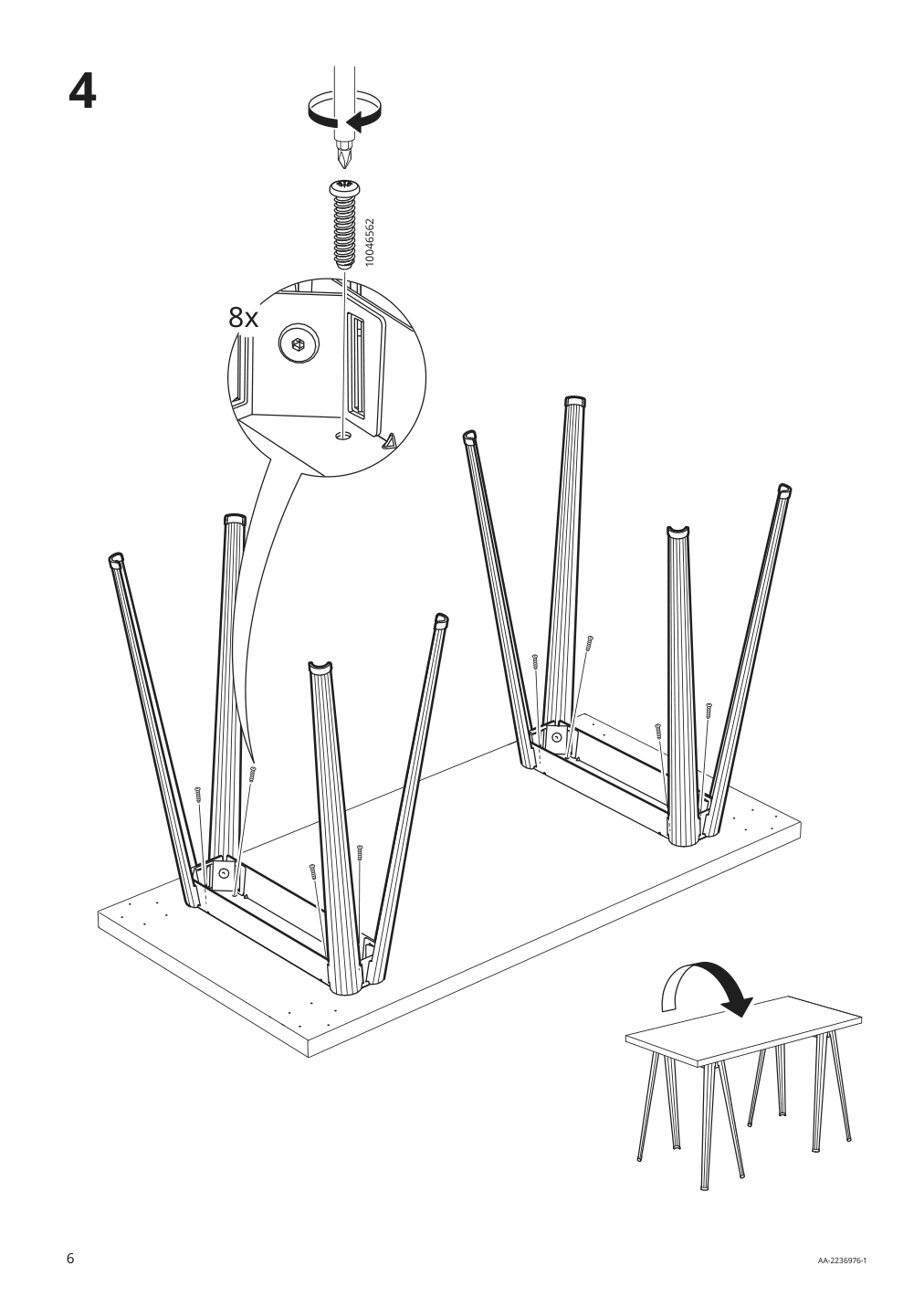 Assembly instructions for IKEA Naerspel trestle dark gray metal | Page 6 - IKEA MITTCIRKEL / NÄRSPEL desk 095.087.49