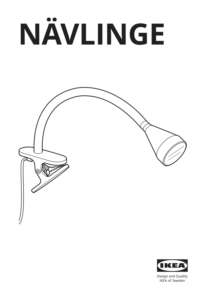 Assembly instructions for IKEA Naevlinge led clamp spotlight dark red | Page 1 - IKEA NÄVLINGE LED clamp spotlight 804.672.59