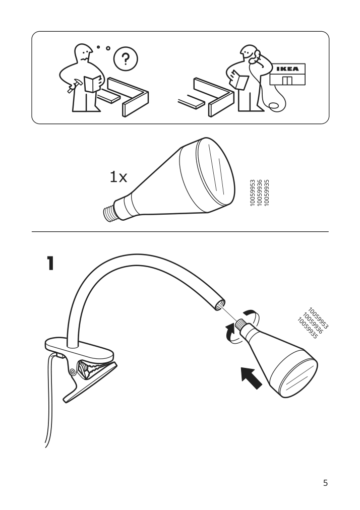 Assembly instructions for IKEA Naevlinge led clamp spotlight dark red | Page 5 - IKEA NÄVLINGE LED clamp spotlight 804.672.59