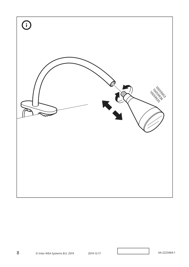 Assembly instructions for IKEA Naevlinge led clamp spotlight dark red | Page 8 - IKEA NÄVLINGE LED clamp spotlight 804.672.59