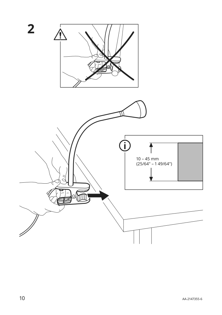 Assembly instructions for IKEA Naevlinge led clamp spotlight black | Page 10 - IKEA NÄVLINGE LED clamp spotlight 004.498.77