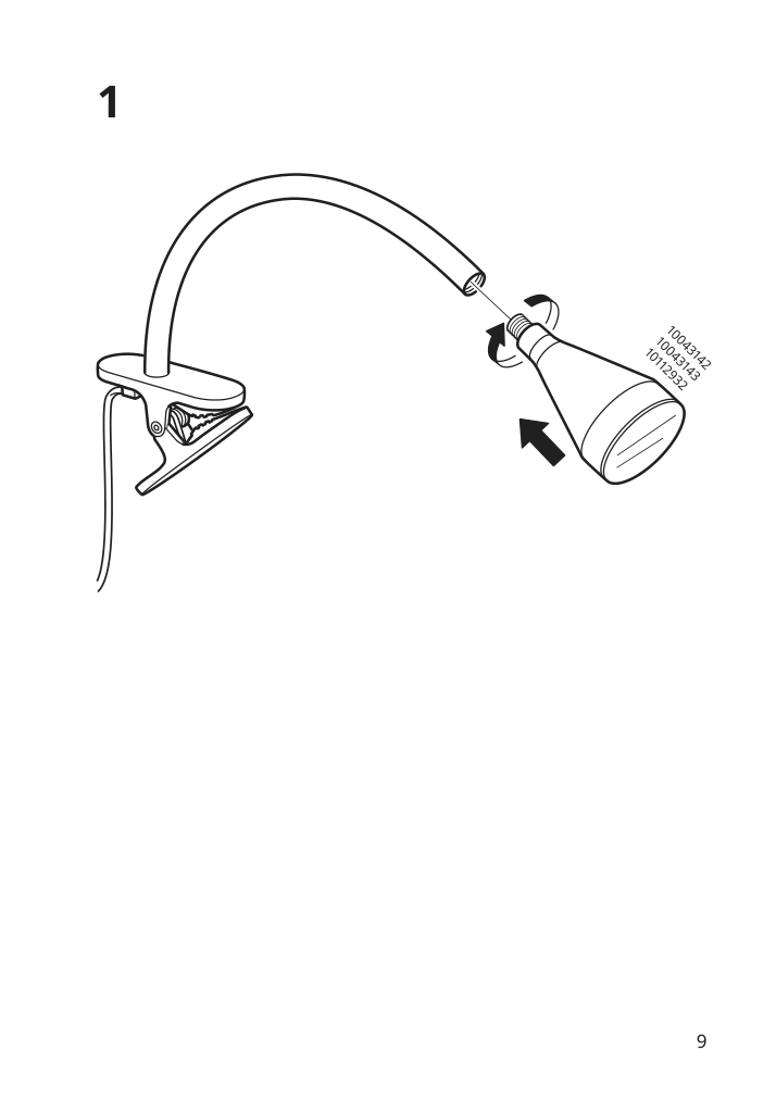 Assembly instructions for IKEA Naevlinge led clamp spotlight black | Page 9 - IKEA NÄVLINGE LED clamp spotlight 004.498.77