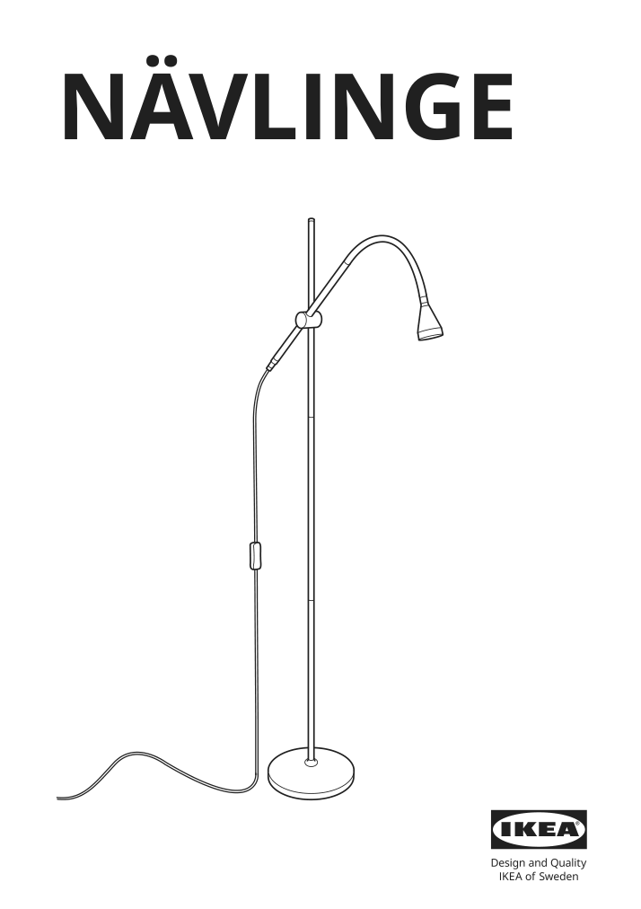 Assembly instructions for IKEA Naevlinge led floor read lamp black | Page 1 - IKEA NÄVLINGE LED floor/read lamp 704.050.97