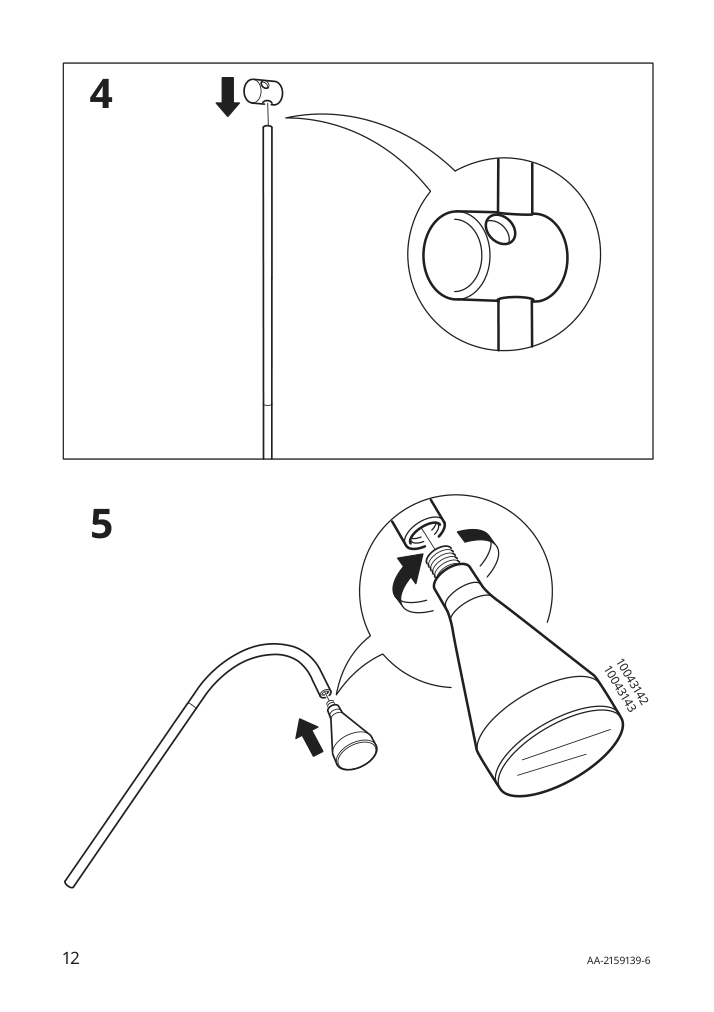 Assembly instructions for IKEA Naevlinge led floor read lamp black | Page 12 - IKEA NÄVLINGE LED floor/read lamp 704.050.97