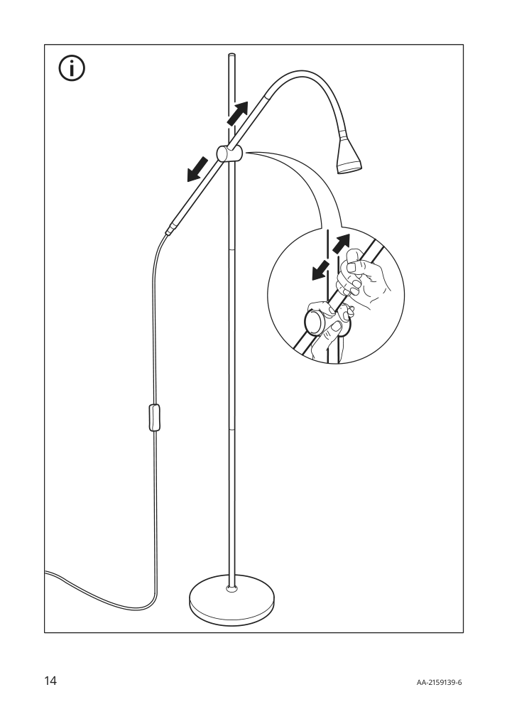 Assembly instructions for IKEA Naevlinge led floor read lamp black | Page 14 - IKEA NÄVLINGE LED floor/read lamp 704.050.97