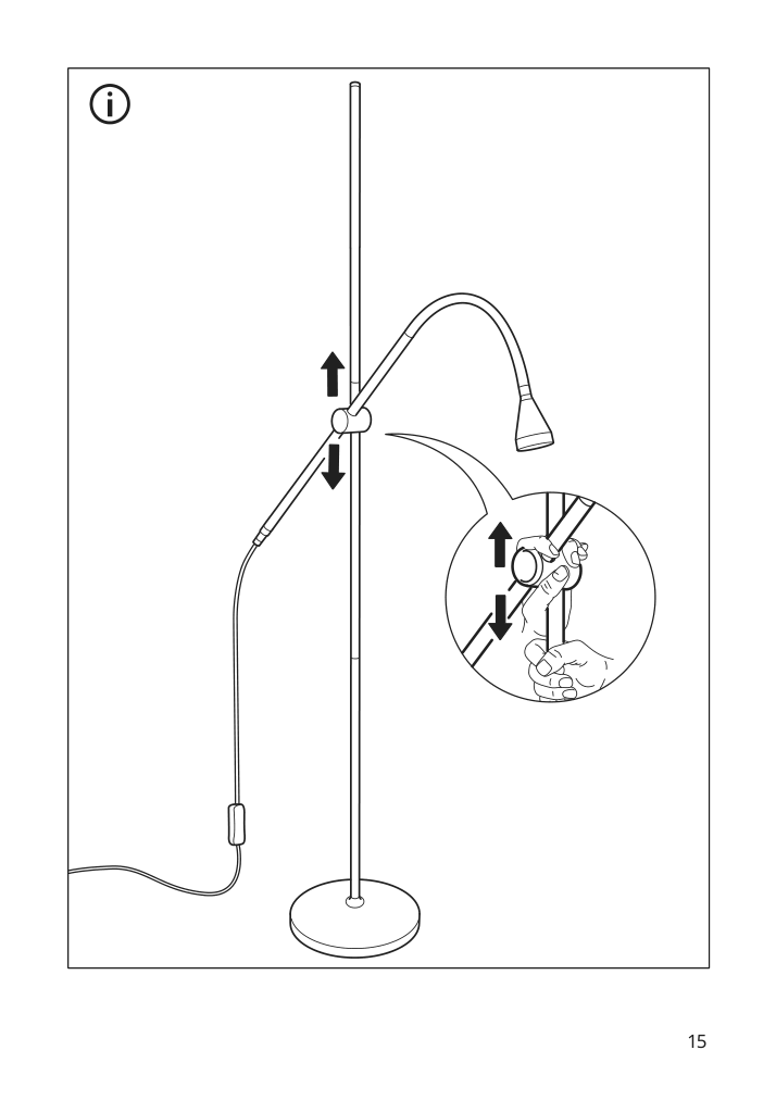 Assembly instructions for IKEA Naevlinge led floor read lamp black | Page 15 - IKEA NÄVLINGE LED floor/read lamp 704.050.97